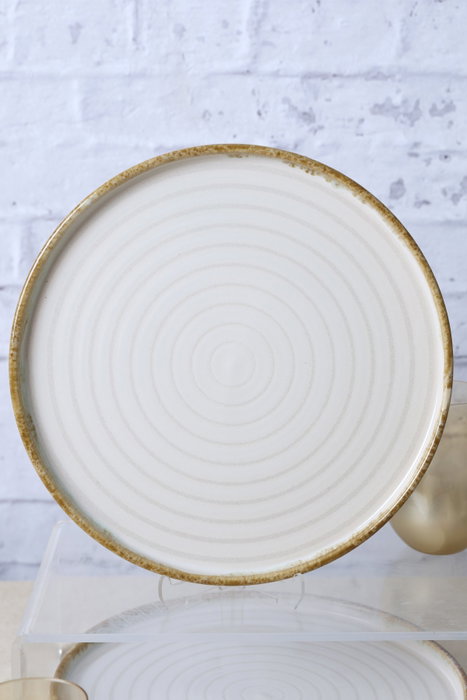 Hermia Juego de platos de servicio de gres cerámico, 27 cm, 6 piezas, Blanco Hermia Juego de platos de servicio de gres cerámico, 27 cm, 6 piezas, Blanco